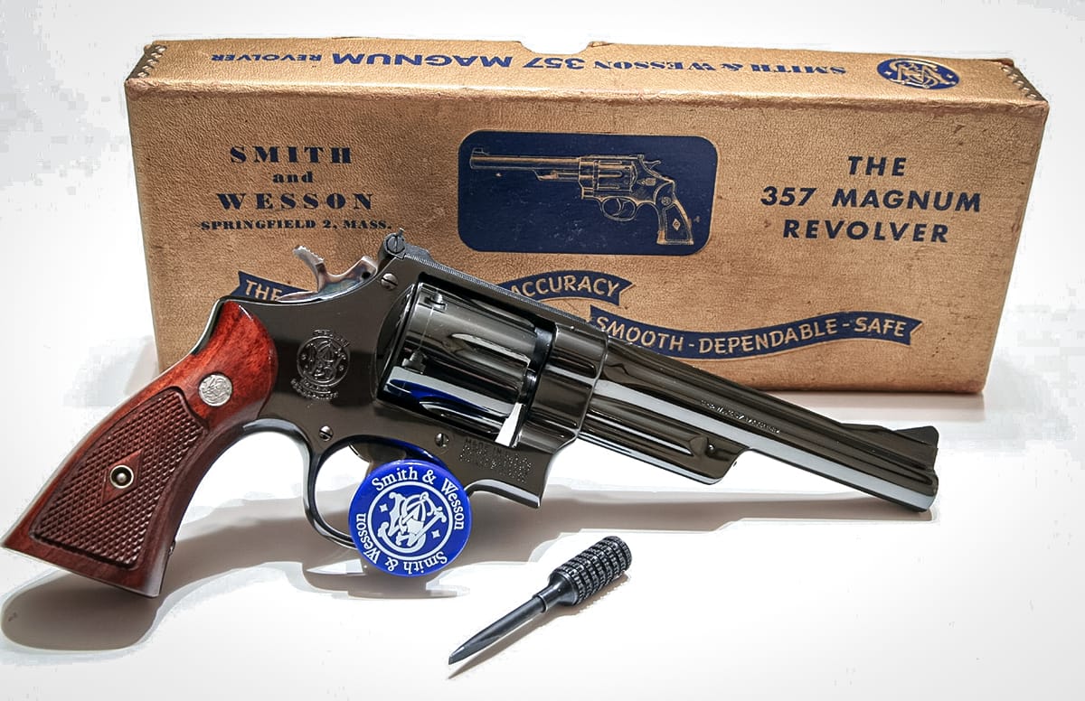 A Smith & Wesson Model 27, the first .357 Magnum revolver.